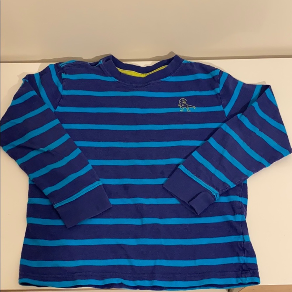 Gymboree Long Sleeve Blue Cotton Striped Shirt